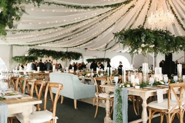 Wedding Chandelier Inspiration in Tent