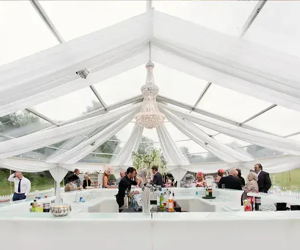 Chandelier Inspiration in Wedding Tent