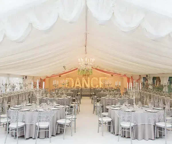 Chandelier Inspiration in Wedding Tent