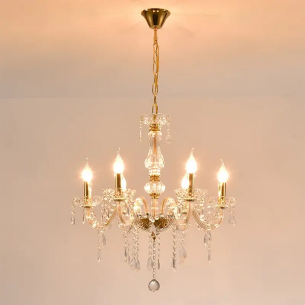 6 arms gold chandelier - DEMENY Wedding Chandeliers